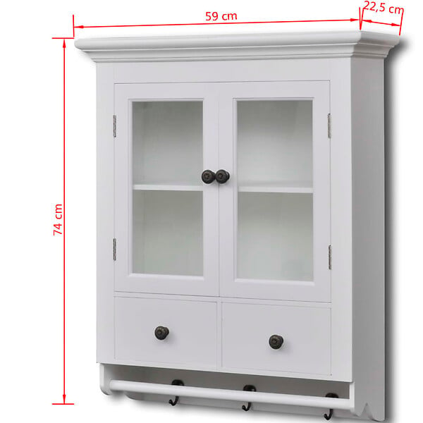 VIDAXL - vidaXL Placard mural de cuisine avec porte en verre Bois blanc - large