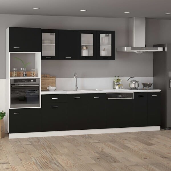 VIDAXL - vidaXL Armoire en verre suspendue "Lyon" Noir 40x31x60 cm - large