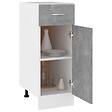VIDAXL - vidaXL Armoire de plancher à tiroir "Lyon" Gris béton 30x46x81,5 cm - vignette