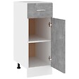 VIDAXL - vidaXL Armoire de plancher à tiroir "Lyon" Gris béton 30x46x81,5 cm - vignette
