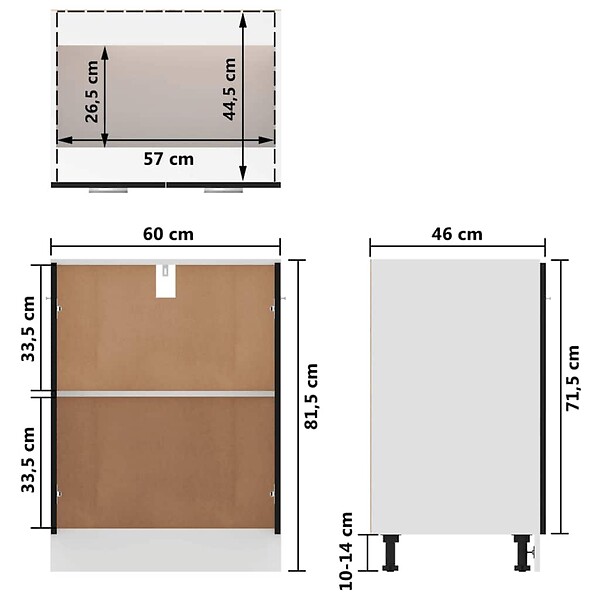 VIDAXL - vidaXL Armoire de plancher "Lyon" Noir Bois d'ingénierie - large