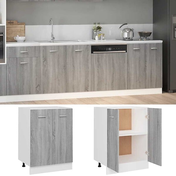 VIDAXL - vidaXL Armoire de plancher "Lyon" Sonoma gris 60x46x81,5 cm - large