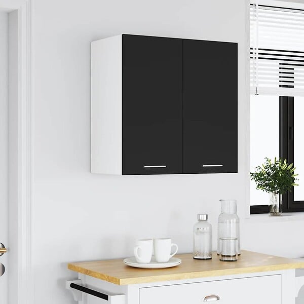 VIDAXL - vidaXL Armoire suspendue "Lyon" Noir 60x31x60 cm Bois d'ingénierie - large