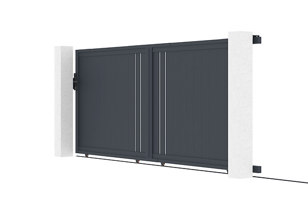 CASANOOV - Casanoov Portail coulissant 4 m GIONA H.160  cm aluminium gris - large