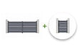CASANOOV - Casanoov Portail battant 3,5 m VOGEL H.140  cm + Portillon 1m VOGEL H.140  cm aluminium gris - vignette