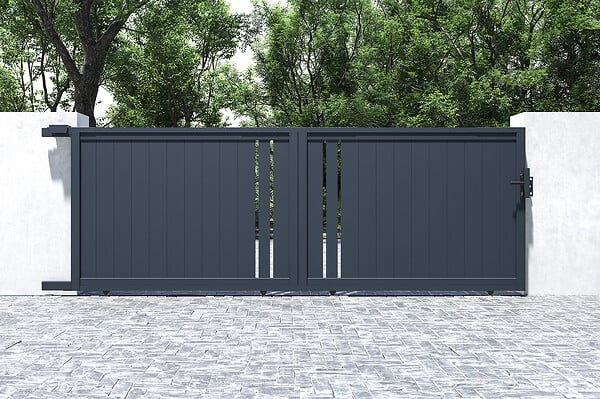 CASANOOV - Casanoov Portail coulissant 4 m GIONA H.140 aluminium gris - large