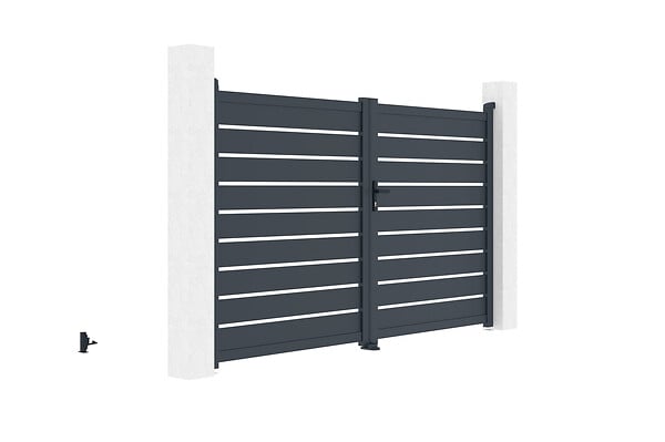 CASANOOV - Casanoov Portail battant 3 m VOGEL H.180  cm aluminium gris - large