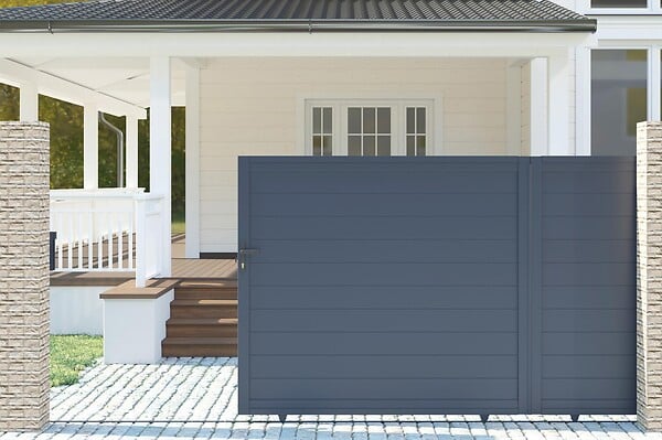 CASANOOV - Casanoov Portail coulissant 3 m EIGER H.140  cm aluminium gris - large