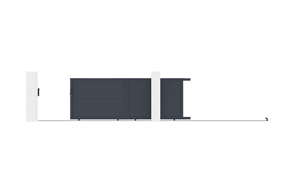 CASANOOV - Casanoov Portail coulissant 4 m EIGER H.160  cm + Portillon 1m EIGER H.160  cm aluminium gris - large