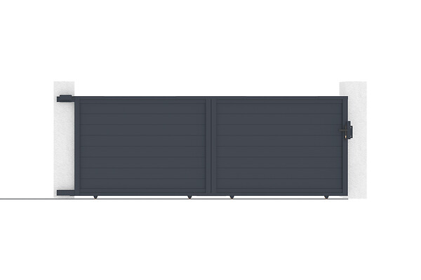 CASANOOV - Casanoov Portail coulissant 4 m EIGER H.160  cm + Portillon 1m EIGER H.160  cm aluminium gris - large