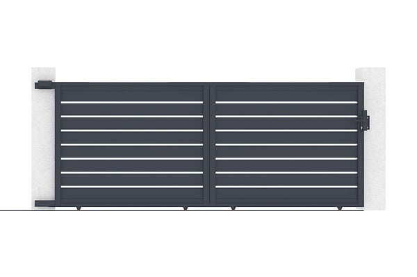 CASANOOV - Casanoov Portail coulissant 4 m VOGEL H.140  cm + Portillon 1m VOGEL H.140  cm aluminium gris - large