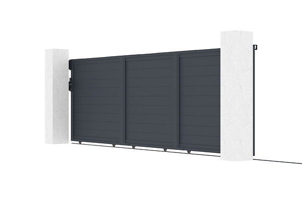 CASANOOV - Casanoov Portail coulissant 5 m EIGER H.140  cm aluminium gris - large