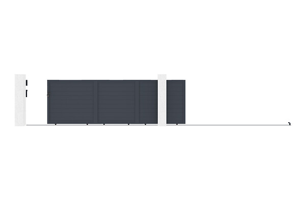 CASANOOV - Casanoov Portail coulissant 5 m EIGER H.140  cm aluminium gris - large