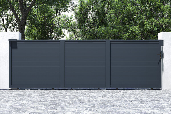 CASANOOV - Casanoov Portail coulissant 5 m EIGER H.140  cm aluminium gris - large