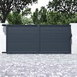 CASANOOV - Casanoov Portail coulissant 4 m EIGER H.180  cm + Portillon 1m EIGER H.180  cm aluminium gris - vignette
