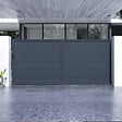 CASANOOV - Casanoov Portail coulissant 4 m EIGER H.180  cm + Portillon 1m EIGER H.180  cm aluminium gris - vignette