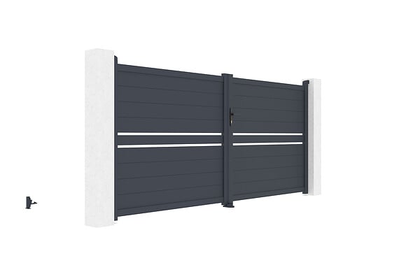 CASANOOV - Casanoov Portail battant 3,5 m CIMONE H.160 aluminium gris - large