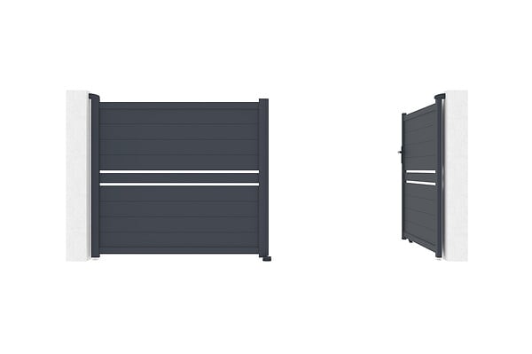 CASANOOV - Casanoov Portail battant 3,5 m CIMONE H.160 aluminium gris - large