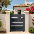 CASANOOV - Casanoov Portail battant 3 m VOGEL H.120  cm + Portillon 1m VOGEL H.120  cm aluminium gris - vignette