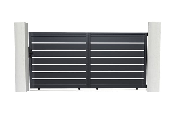 CASANOOV - Casanoov Portail coulissant 3 m VOGEL H.140  cm aluminium gris - large