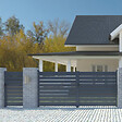 CASANOOV - Casanoov Portail battant 3 m VOGEL H.140  cm + Portillon 1m VOGEL H.140  cm aluminium gris - vignette