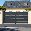 CASANOOV - Casanoov Portail battant 3 m VOGEL H.140  cm + Portillon 1m VOGEL H.140  cm aluminium gris - vignette