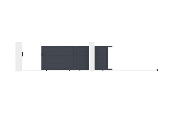 CASANOOV - Casanoov Portail coulissant 4 m EIGER H.180  cm aluminium gris - large