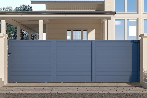 CASANOOV - Casanoov Portail coulissant 4 m EIGER H.180  cm aluminium gris - large