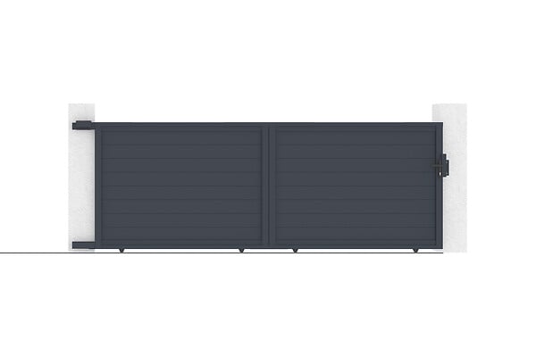 CASANOOV - Casanoov Portail coulissant 4 m EIGER H.180  cm aluminium gris - large