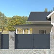 CASANOOV - Casanoov Portail battant 3 m EIGER H.140  cm + Portillon 1m EIGER H.140  cm aluminium gris - vignette