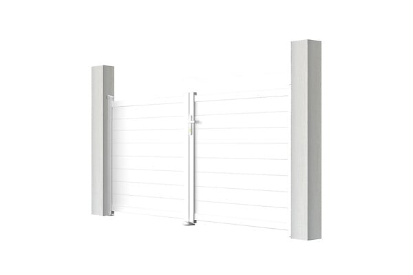 CASANOOV - Casanoov Portail battant 3 m EIGER H.140  cm blanc aluminium - large