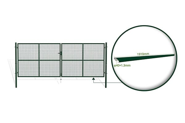 CASANOOV - Casanoov Portail battant grillagé 4 m OLGA H.150  cm Vert - large