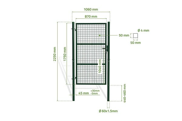 CASANOOV - Casanoov Portillon grillagé 1m OLGA H.180  cm Vert - large