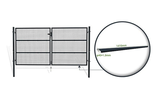 CASANOOV - Casanoov Portail battant grillagé 3 m OLGA H.150  cm Gris - large