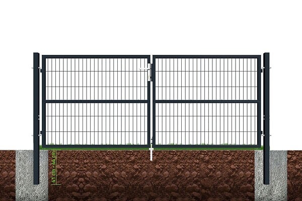 CASANOOV - Casanoov Portail battant grillagé 3 m RAZO H.120  cm Gris - large