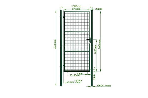 CASANOOV - Casanoov Portillon grillagé 1m OLGA H.200  cm Vert - large