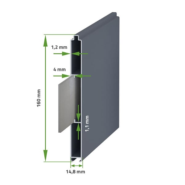 CASANOOV - Casanoov Portillon 1m VELETA H.160  cm aluminium gris - large