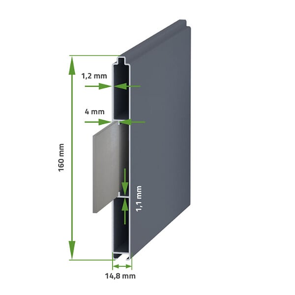 CASANOOV - Casanoov Portillon 1m SUNNY H.140  cm aluminium gris - large