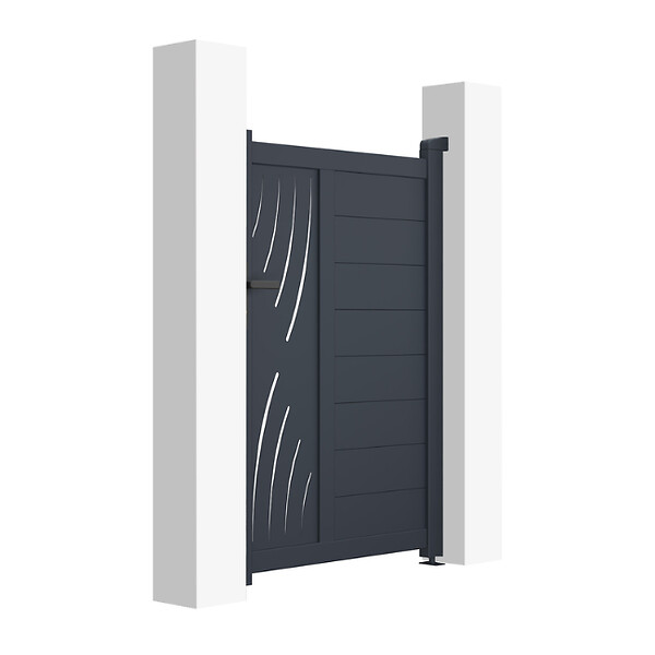 CASANOOV - Casanoov Portillon 1m VELETA H.140  cm aluminium gris - large