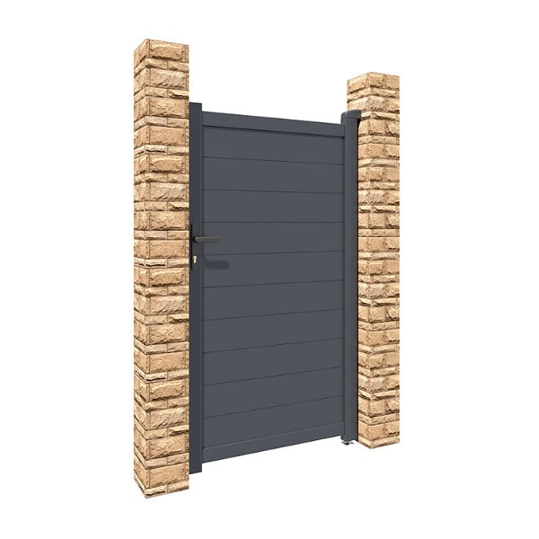 CASANOOV - Casanoov Portillon 1m EIGER H.160  cm aluminium gris - large