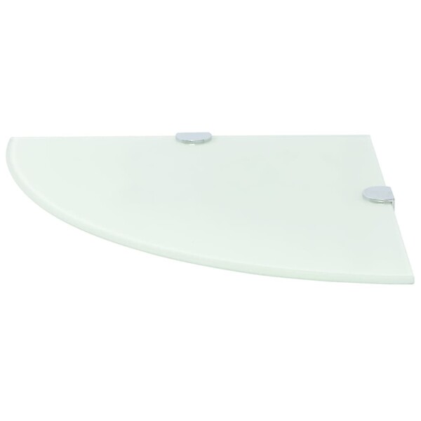 VIDAXL - vidaXL Étagère de coin avec supports chromés Douche chambre Verre Blanc 35x35 cm - large