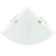 VIDAXL - vidaXL Étagère de coin avec supports chromés Douche chambre Verre Blanc 35x35 cm - vignette