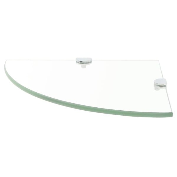 VIDAXL - vidaXL Étagère de coin avec supports chromés Verre Transparent 35 x 35 cm - large
