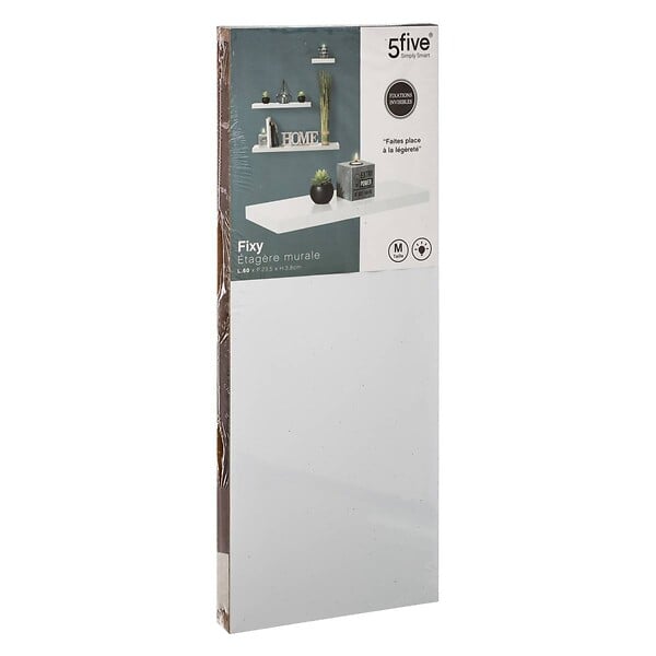 5 FIVE SIMPLY SMART - Étagère murale flottante coloris Blanc L 60 cm Fixations invisibles - large