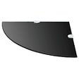 VIDAXL - vidaXL 2x Etagères d'Angle et Supports Chromés Etagère Murale Cuisine Salle de Bains Salon Maison Intérieur Durable Verre Noir 25x25 cm - vignette