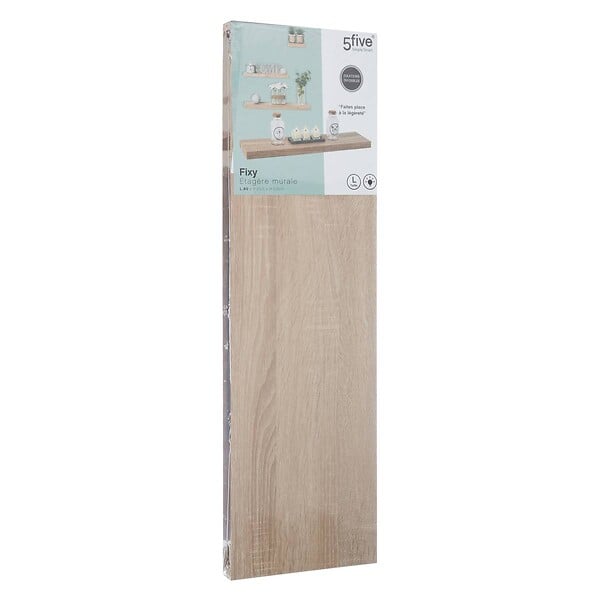 5 FIVE SIMPLY SMART - Étagère murale flottante coloris Chêne naturel L 80 cm Fixations invisibles - large