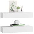 VIDAXL - vidaXL 2x Etagères à Tiroirs Murales Armoires Flottantes Etagères Suspendues Supports Muraux Salon Salle de Séjour Maison Blanc 60x23,5x10 cm MDF - vignette