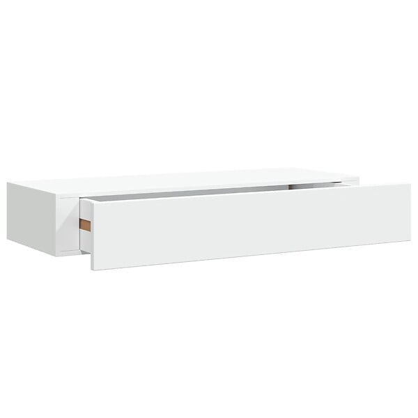 VIDAXL - vidaXL 2x Etagères à Tiroirs Murales Armoires Flottantes Etagères Suspendues Supports Muraux Salon Salle de Séjour Maison Blanc 60x23,5x10 cm MDF - large
