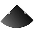VIDAXL - vidaXL 2x Etagères d'Angle et Supports Chromés Etagère Murale Cuisine Salle de Bains Salon Maison Intérieur Durable Verre Noir 35x35 cm - vignette