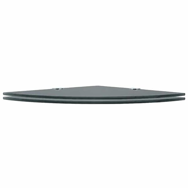 VIDAXL - vidaXL 2x Etagères d'Angle et Supports Chromés Etagère Murale Cuisine Salle de Bains Salon Maison Intérieur Durable Verre Noir 35x35 cm - large